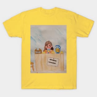 First job: Lemon juice take away  - watercolour drawing T-Shirt